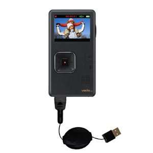 Retractable USB Cable for the Creative Vado HD with Power Hot Sync and 