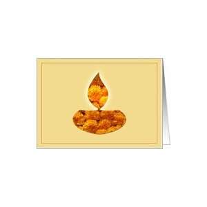 Diwali Greetings Flower Lamp Card