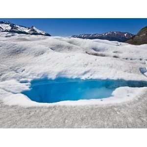 Fresh Water Lake of Ice Melt in the Middle of Perito Moreno Glacier 