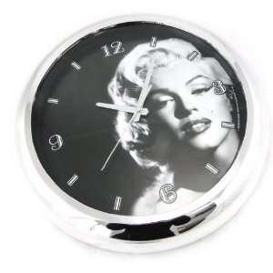  Wall clock Marilyn Monroe black white.