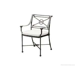 Woodard Delphi Cast Aluminum Dining Arm Patio Chair Attached Cushion 