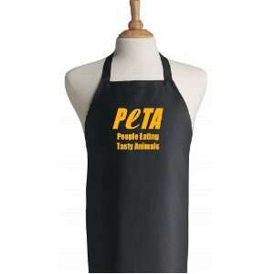 People Eating Tasty Animals Funny BBQ Black Aprons 