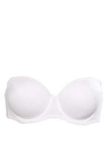   Plus Size White Sizzling Strapless Microfiber Bra DD Cup Clothing