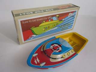   Boat Dolphin Putt Vtg Retro style Tin Litho Candle/Steam Power New/Box
