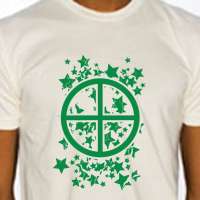 American Apparel Organic T Shirt with Earth Symbol  