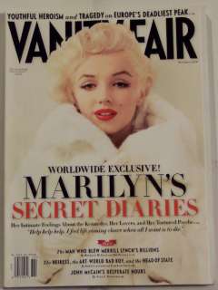 VANITY FAIR Exclusive MARILYN MONROE Secret Diaries NOV  