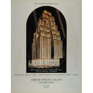   Owens Glass New Yorker Hotel   Original Print Ad