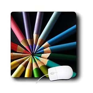    Colored pencils arraigned in color wheel   Mouse Pads Electronics