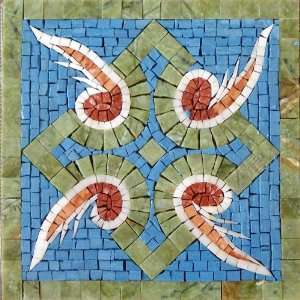    12x12 Marble Mosaic Pattern Art Tile Accent Piece 