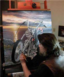   MOTORCYCLE ART Easy Rider Harley Davidson CAPTAIN AMERICA Chopper