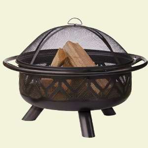  Oil Rubbed Bronze Firebowl with Geometric Design Beauty