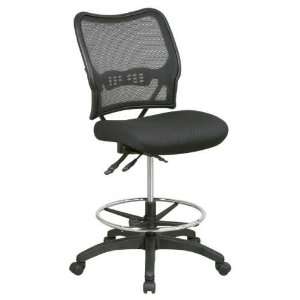   Deluxe Air Grid Back Drafting Chair with Black Mesh Seat and Dual