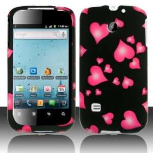  M865 Ascend II Rubberized Raining Heart Case Cover Protector (free 