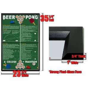  Framed Beer Pong Rules College Game Poster Fr9372