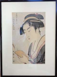 UTAMARO Print Meiji Period 1868   1912 Women Reading  