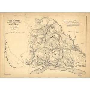  Civil War Map Map of the field of Shiloh, near Pittsburgh 