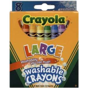 Crayola Large Washable Crayons 8/Pkg 52 3280; 3 Items 