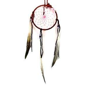 Genuine Navajo Indian Dream Catcher with Beads and Feathers, Purple 