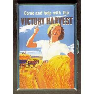 KL VICTORY HARVEST FARM GIRL WWII ID CREDIT CARD WALLET CIGARETTE CASE 