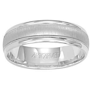  ARTCARVED SOUL MATES Mens Platinum & 18k White Gold Wedding Band 