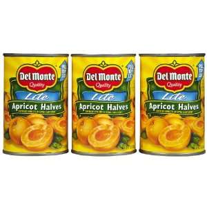 Del Monte Lite Unpeeled Apricot Halves in Extra Light Syrup, 15 oz, 3 