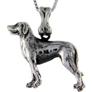   Sterling Silver Labrador Retriever Dog Pendant (w/ 18 Silver Chain