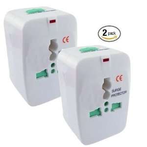  2 Pack Universal Travel Power Adapter For US UK EU AU 