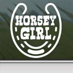  Horsey Girl White Sticker Car Laptop Vinyl Window White 