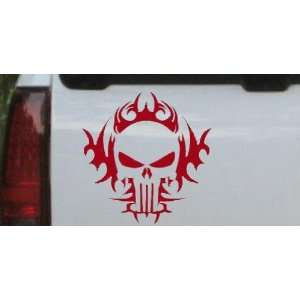 Tribal Skull Biker Car Window Wall Laptop Decal Sticker    Red 6in X 