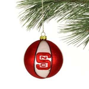   State Wolfpack Collegiate Glass Basketball Ornament