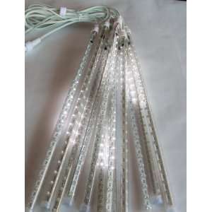  White Cord Set of 12 Double Sided 14 LED Light Tubes with 