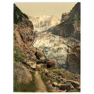  Photochrom Reprint of Glacier and Bäregg Inn, Grindelwald 