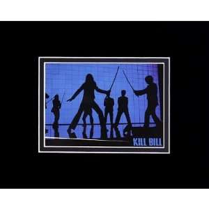 8x10) Kill Bill (Silhouettes Against Blue Background) Double Matted 