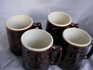 Antique Burley Winter Heart Brand Stoneware Tankard Set  