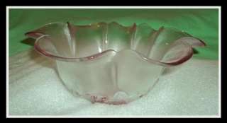 Vintage Depression Era Large Pink Glass Fluted Bowl~FABulous Leaf 