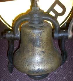 Mounted Railroad Steam Locomotive Bell Brass & Cast Iron  