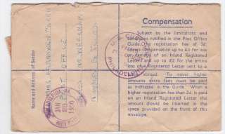 Great Britain Rhosllanerchrugog 1950 Registered Uprated Cover With 