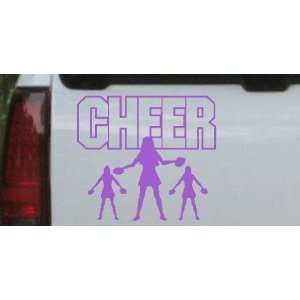 Purple 14in X 12.7in    Cheer Leader Sports Car Window Wall Laptop 