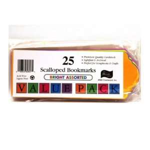  Value Pack Scalloped Bookmarks Bright Colors 25 pk. Arts 
