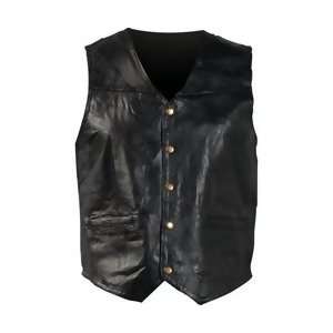 Giovanni Navarre Italian Stone Design Genuine Leather Vest With 5 Snap 