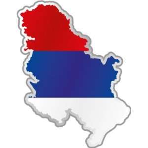  Serbia Srbija map flag car bumper sticker decal 4 x 5 