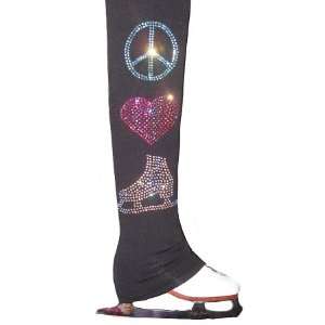  Ice Skating Pants with Peace love skate  applique 