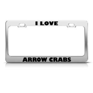 Love Arrow Crabs Crab Animal License Plate Frame Stainless Metal Tag 