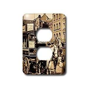   Street Tram Taxi Sepia   Light Switch Covers   2 plug outlet cover