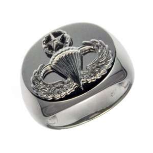 US Army Ladies Master Parachutist Badge Ring/Sterling Silver