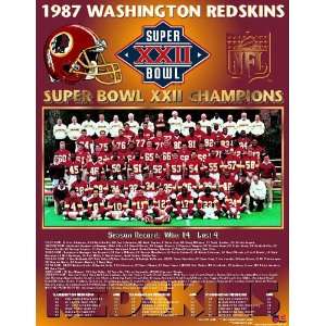   Redskins    Super Bowl 1987 Washington Redskins    13 x 16 Plaque