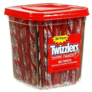 Twizzlers Red Licorice Strawberry Twists, 180 ct Tub