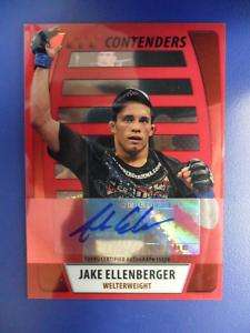 2011 UFC TITLE SHOT JAKE ELLENBERGER AUTO ROOKIE RC CARD RUBY #d/8 