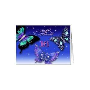  SWEET SIXTEEN PARTY INVITATION   BUTTERFLIES Card Toys 