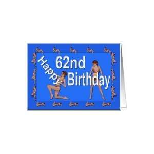  62nd Birthday Pin Up Girls, Blue Card Toys & Games
